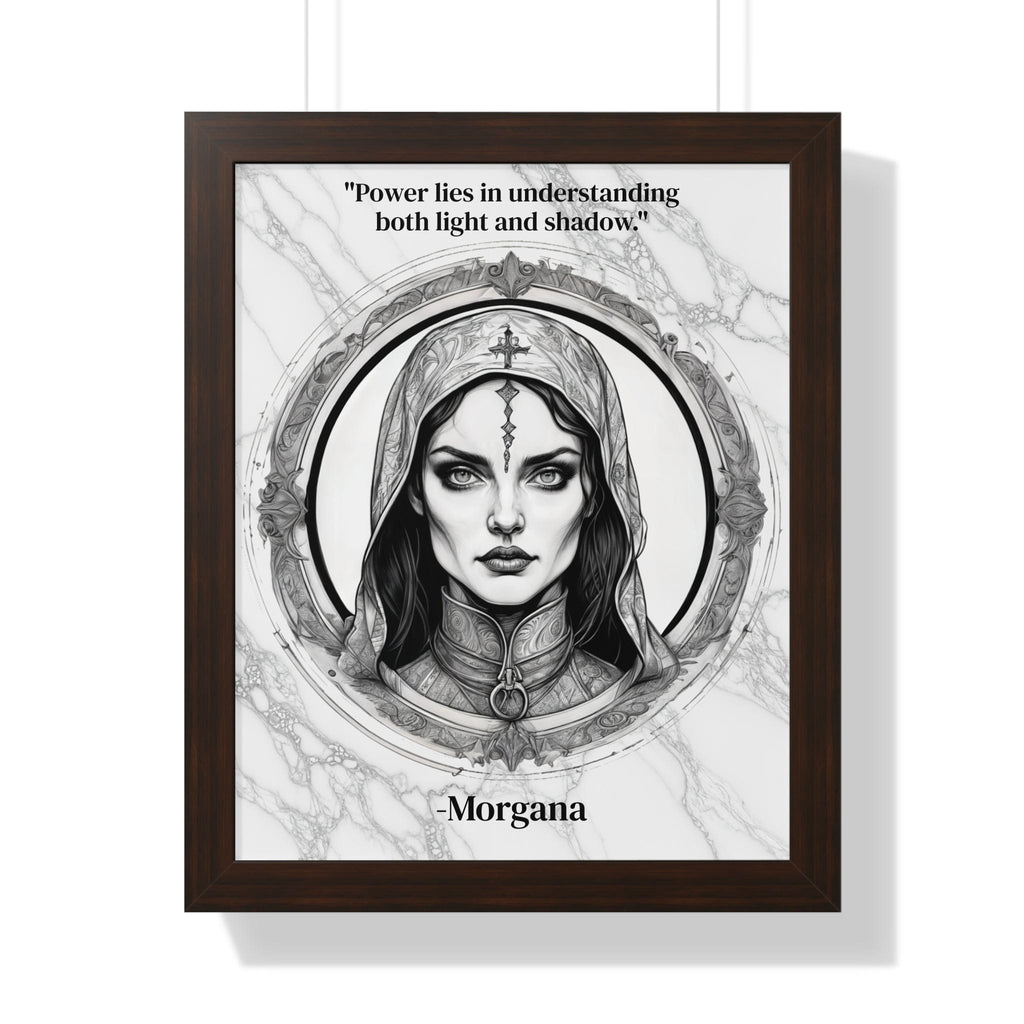 Printify Poster 16″ x 20″ / Walnut Morgana Fantasy Art Magic Wizard Framed Wall Art Inspirational Quote for Mystical Decor - Unique Gift for Artistic Home Lovers Fans