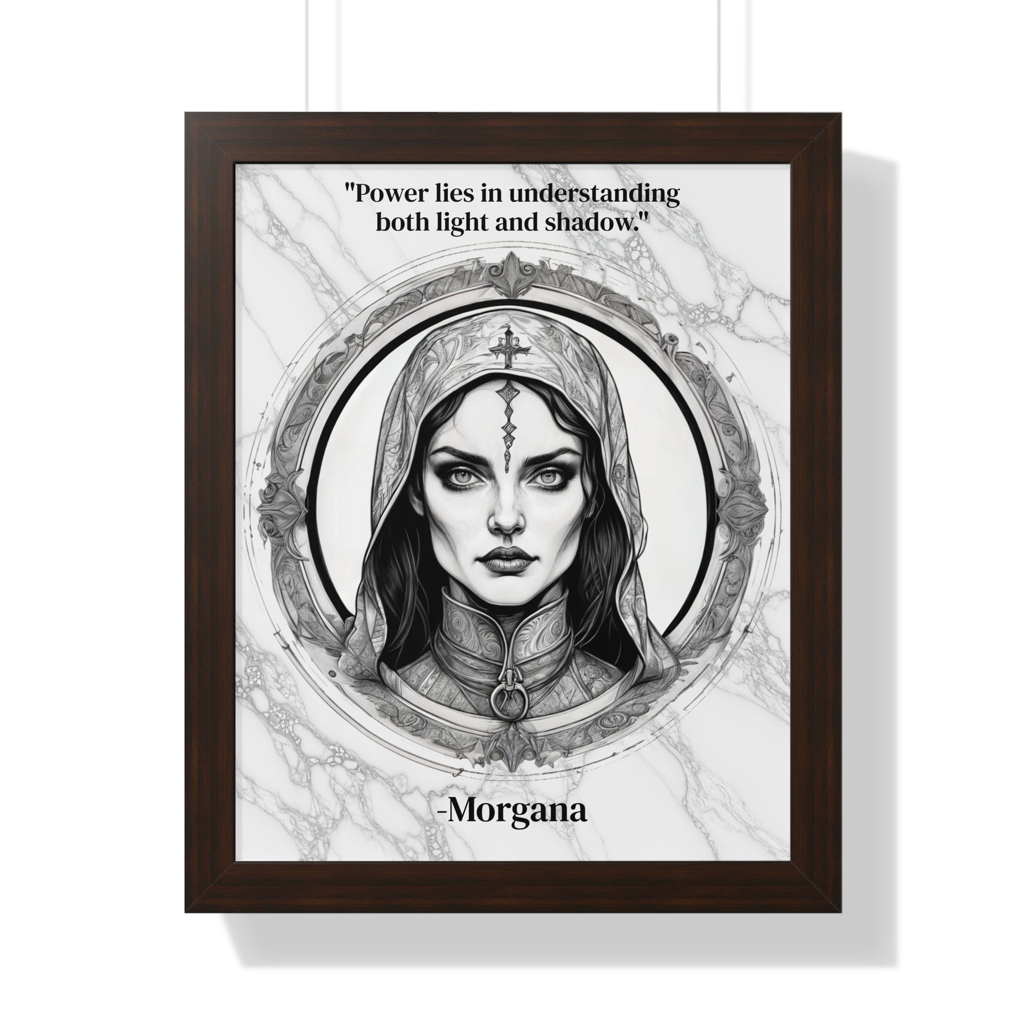 Printify Poster 16″ x 20″ / Walnut Morgana Fantasy Art Magic Wizard Framed Wall Art Inspirational Quote for Mystical Decor - Unique Gift for Artistic Home Lovers Fans