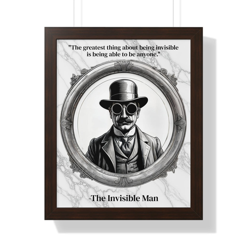 Printify Poster 16″ x 20″ / Walnut The Invisible Man Inspirational Quote Sci-Fi Decor Framed Wall Art for Home Office Gift - Perfect Quote Print for H.G. Wells Enthusiasts