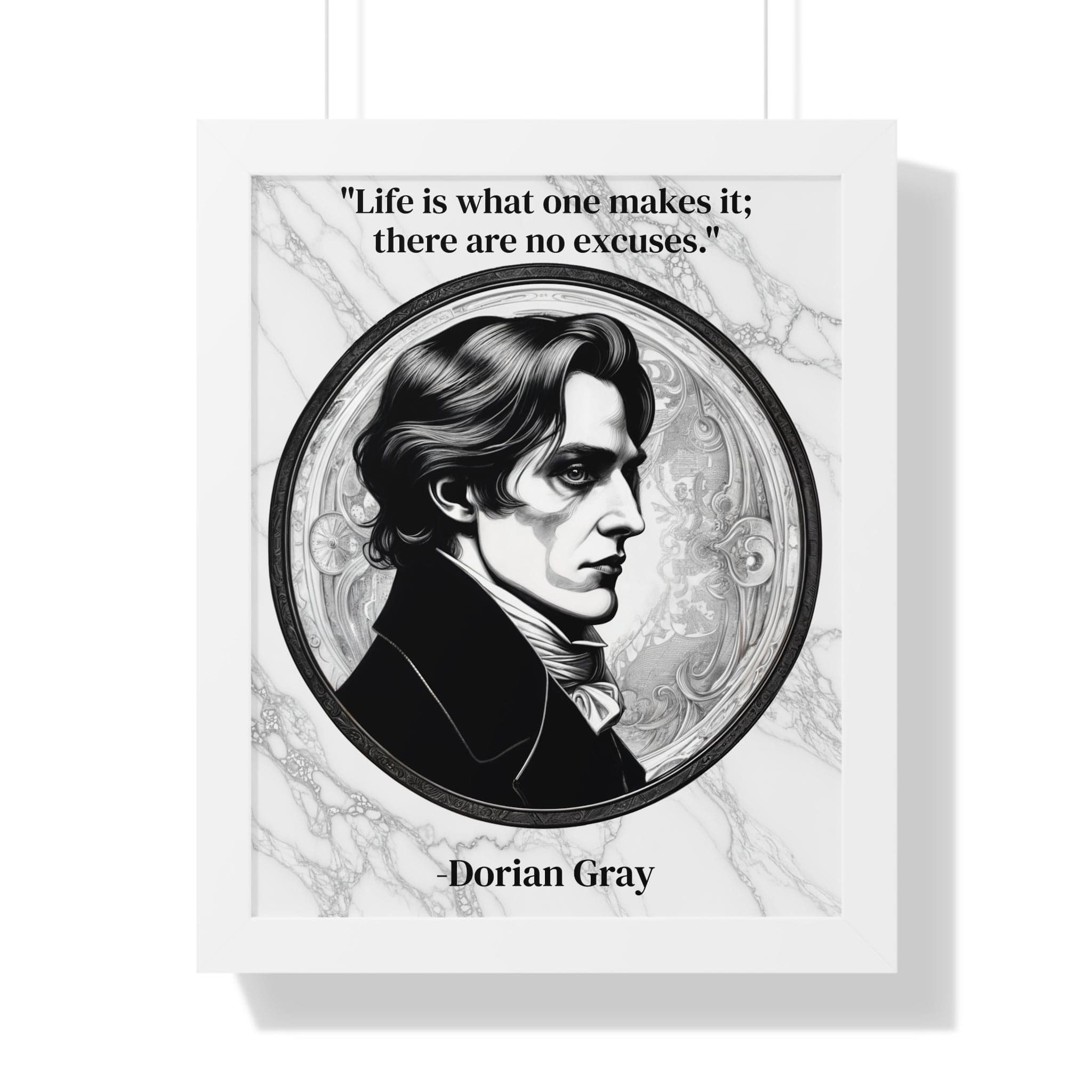 Printify Poster 16″ x 20″ / White Dorian Gray Inspirational Quote Aesthetic Decor Framed Wall Art for Home Office Gift - Ideal Self-Reflection Quote Print Oscar Wilde Fans