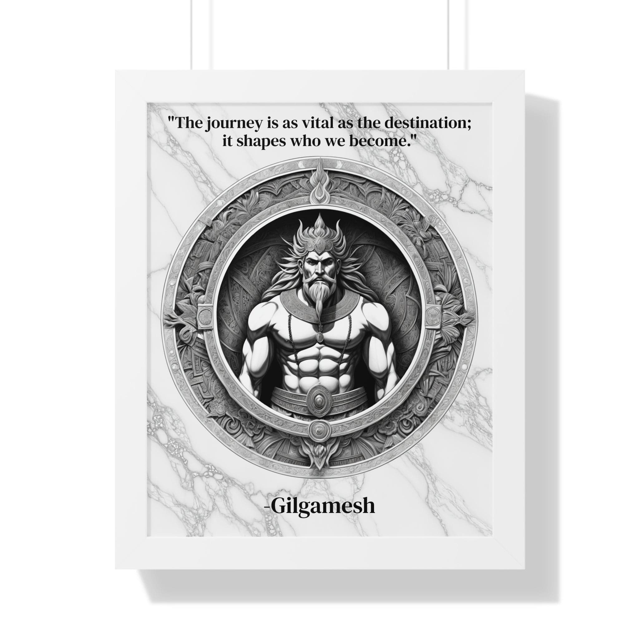 Printify Poster 16″ x 20″ / White Gilgamesh Epic Poem Adventure Hero Framed Wall Art Inspirational Quote for Literature Buffs Decor - Ideal Gift for Epic Poetry Lovers Fans