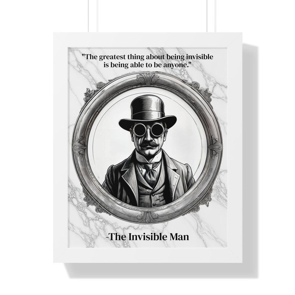 Printify Poster 16″ x 20″ / White The Invisible Man Inspirational Quote Sci-Fi Decor Framed Wall Art for Home Office Gift - Perfect Quote Print for H.G. Wells Enthusiasts