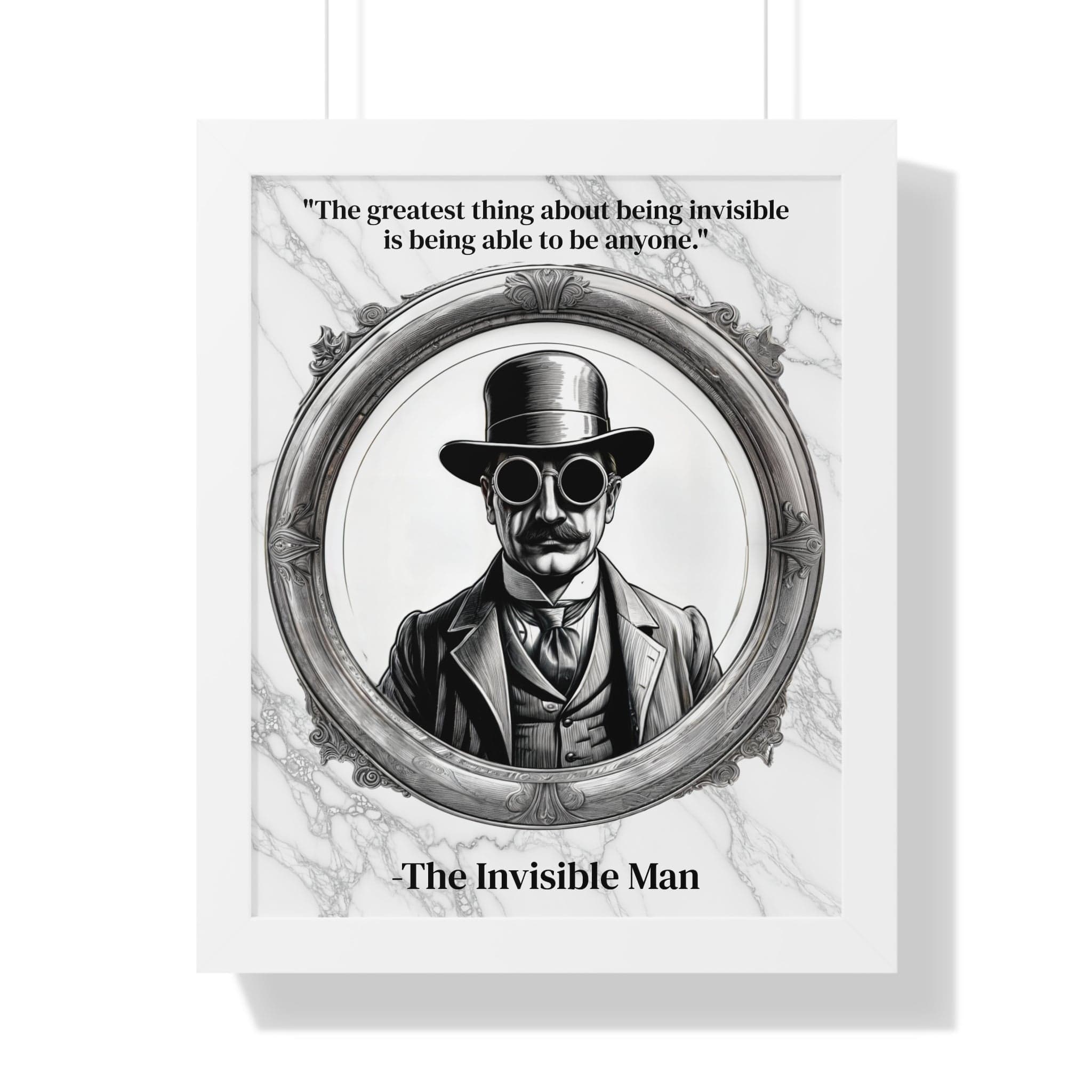 Printify Poster 16″ x 20″ / White The Invisible Man Inspirational Quote Sci-Fi Decor Framed Wall Art for Home Office Gift - Perfect Quote Print for H.G. Wells Enthusiasts