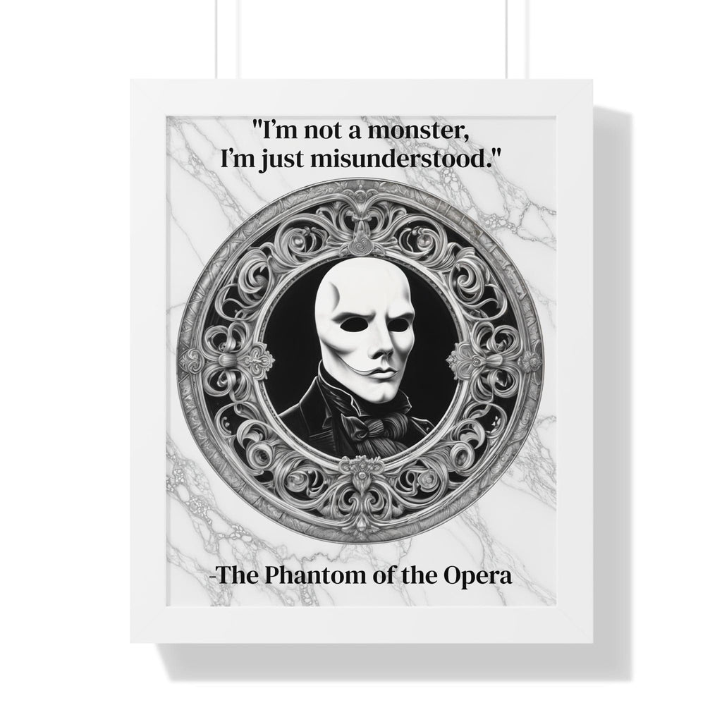 Printify Poster 16″ x 20″ / White The Phantom of the Opera Inspirational Quote Art Decor Framed Wall Art for Home Office Gift - Perfect Quote Print for Music and Mystery Fans