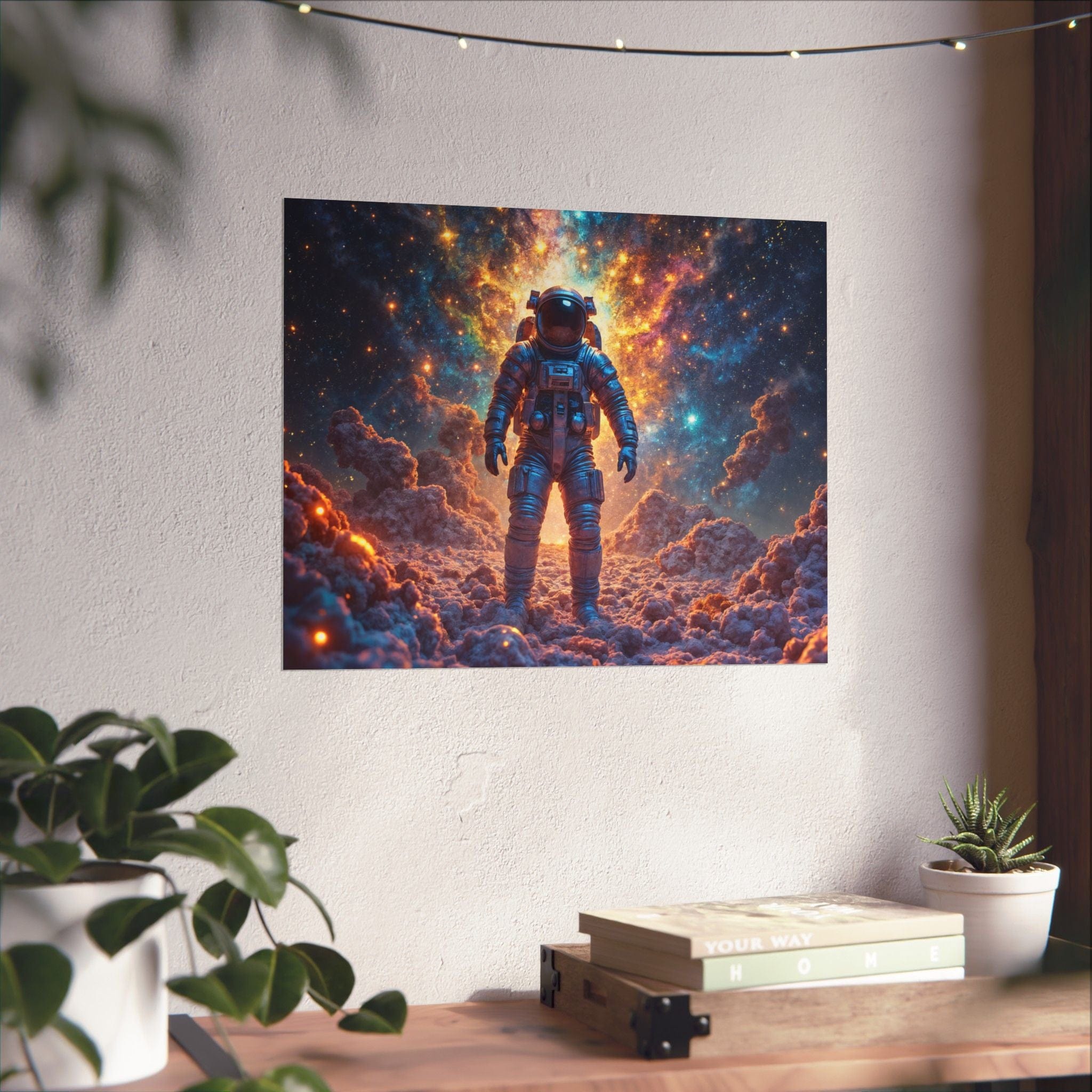 Printify Poster 20″ x 16″ / Matte Cosmic Astronaut Poster, Space Wall Art, Bedroom Decor, Home Office Artwork, Unique Astronaut Gift