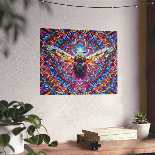 Printify Poster 20″ x 16″ / Matte Vibrant Bee Art Prints, Colorful Wall Decor, Psychedelic Home Art, Insect Poster, Unique Gifts for Nature Lovers, Boho Style