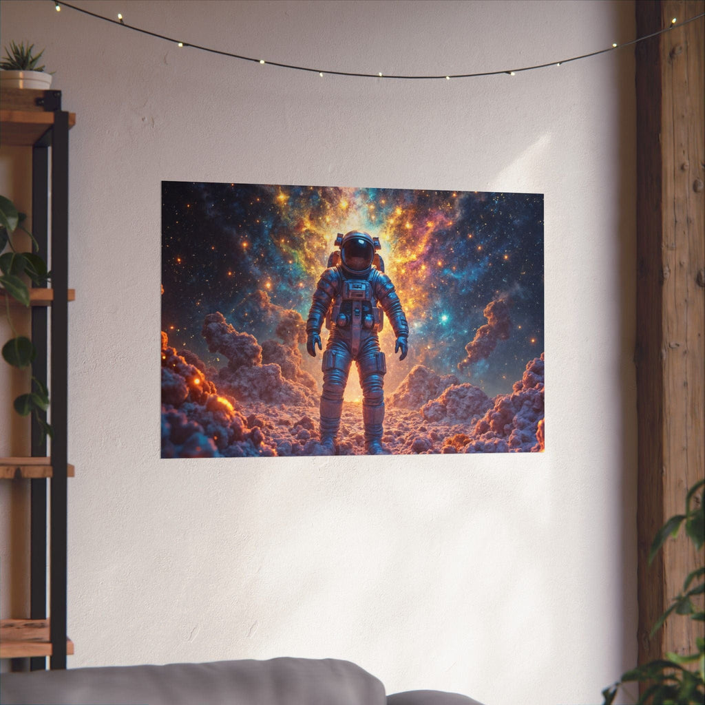 Printify Poster 36″ x 24″ / Matte Cosmic Astronaut Poster, Space Wall Art, Bedroom Decor, Home Office Artwork, Unique Astronaut Gift