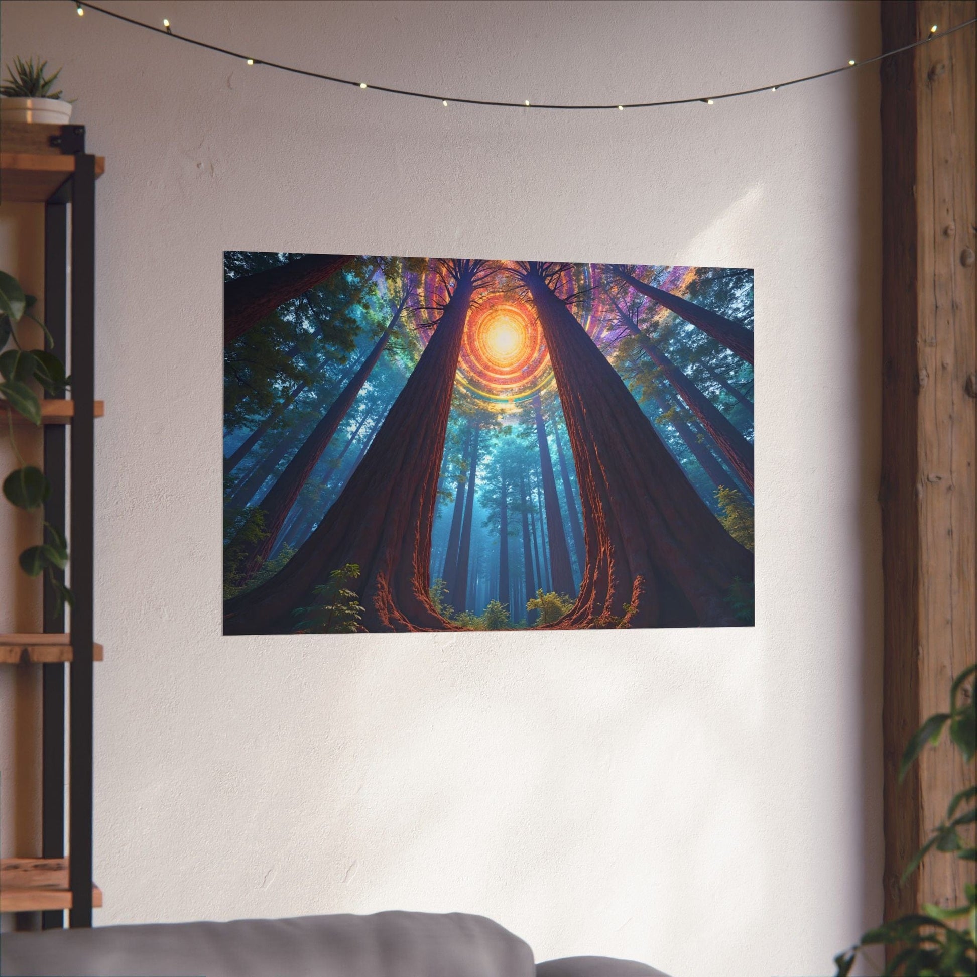 Printify Poster 36″ x 24″ / Matte Enchanted Forest Matte Horizontal Posters, Nature Wall Art, Dark Woods Decor, Bohemian Aesthetic, Home and Office Decoration