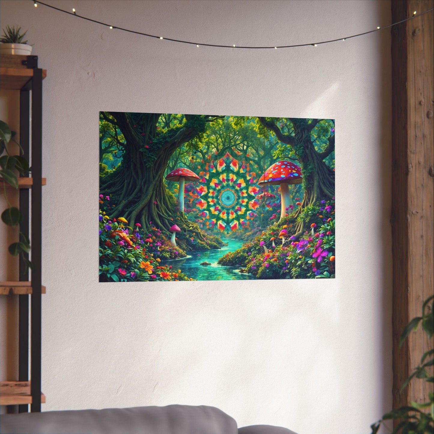 Printify Poster 36″ x 24″ / Matte Enchanting Forest Matte Horizontal Posters, Bohemian Wall Art, Nature Decor, Psychedelic Prints, Hippie Home Decor, Gift for Nature [...]