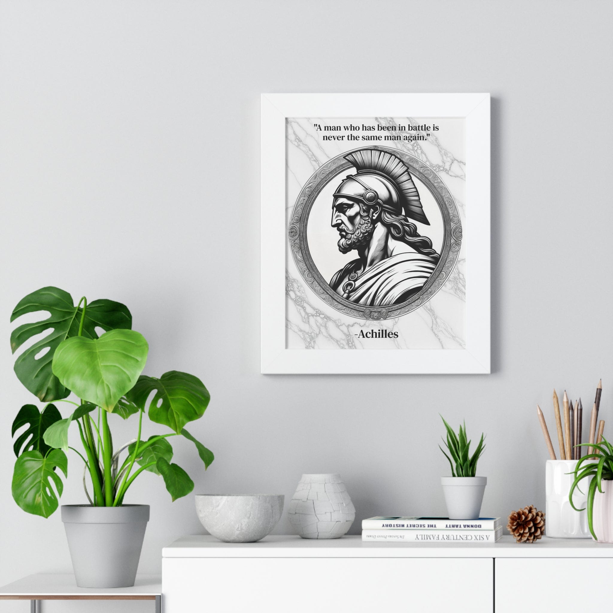 Printify Poster Achilles Greek Mythology Motivational Framed Wall Art Quote for Home Office Decor - Unique Gift for Warrior Spirit Inspirational Fans