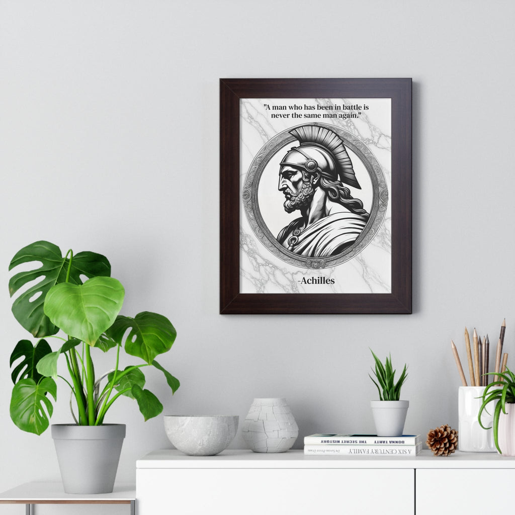 Printify Poster Achilles Greek Mythology Motivational Framed Wall Art Quote for Home Office Decor - Unique Gift for Warrior Spirit Inspirational Fans