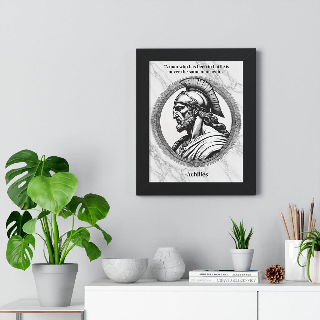 Printify Poster Achilles Greek Mythology Motivational Framed Wall Art Quote for Home Office Decor - Unique Gift for Warrior Spirit Inspirational Fans