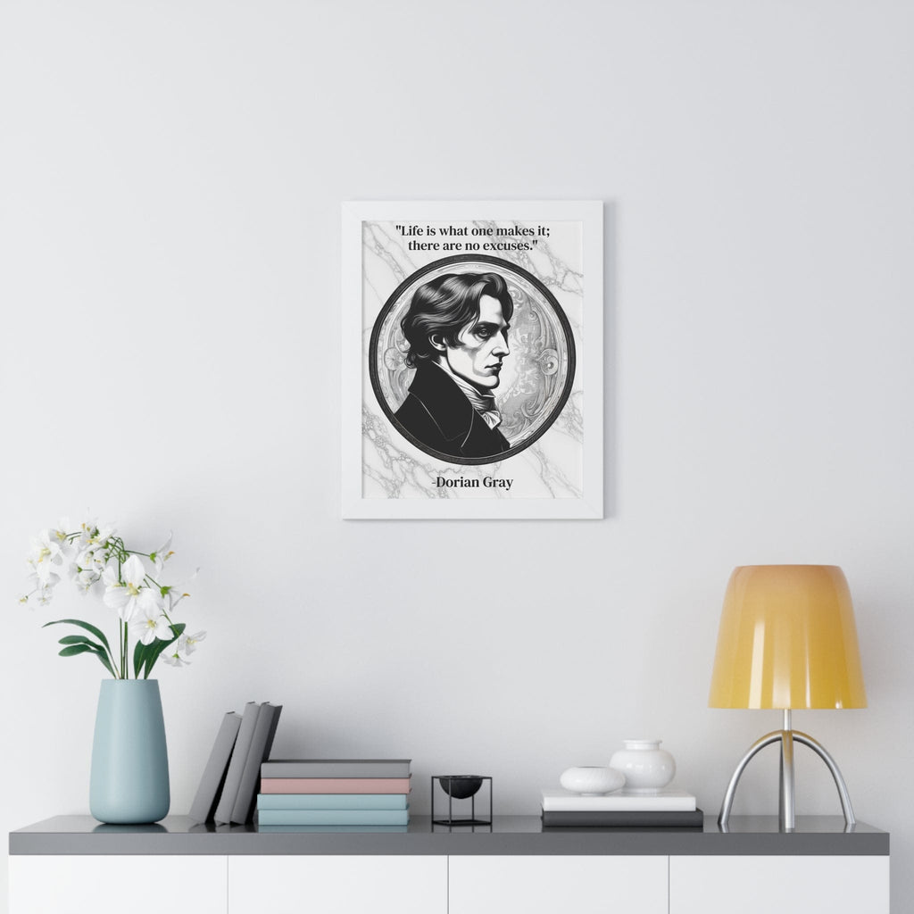 Printify Poster Dorian Gray Inspirational Quote Aesthetic Decor Framed Wall Art for Home Office Gift - Ideal Self-Reflection Quote Print Oscar Wilde Fans