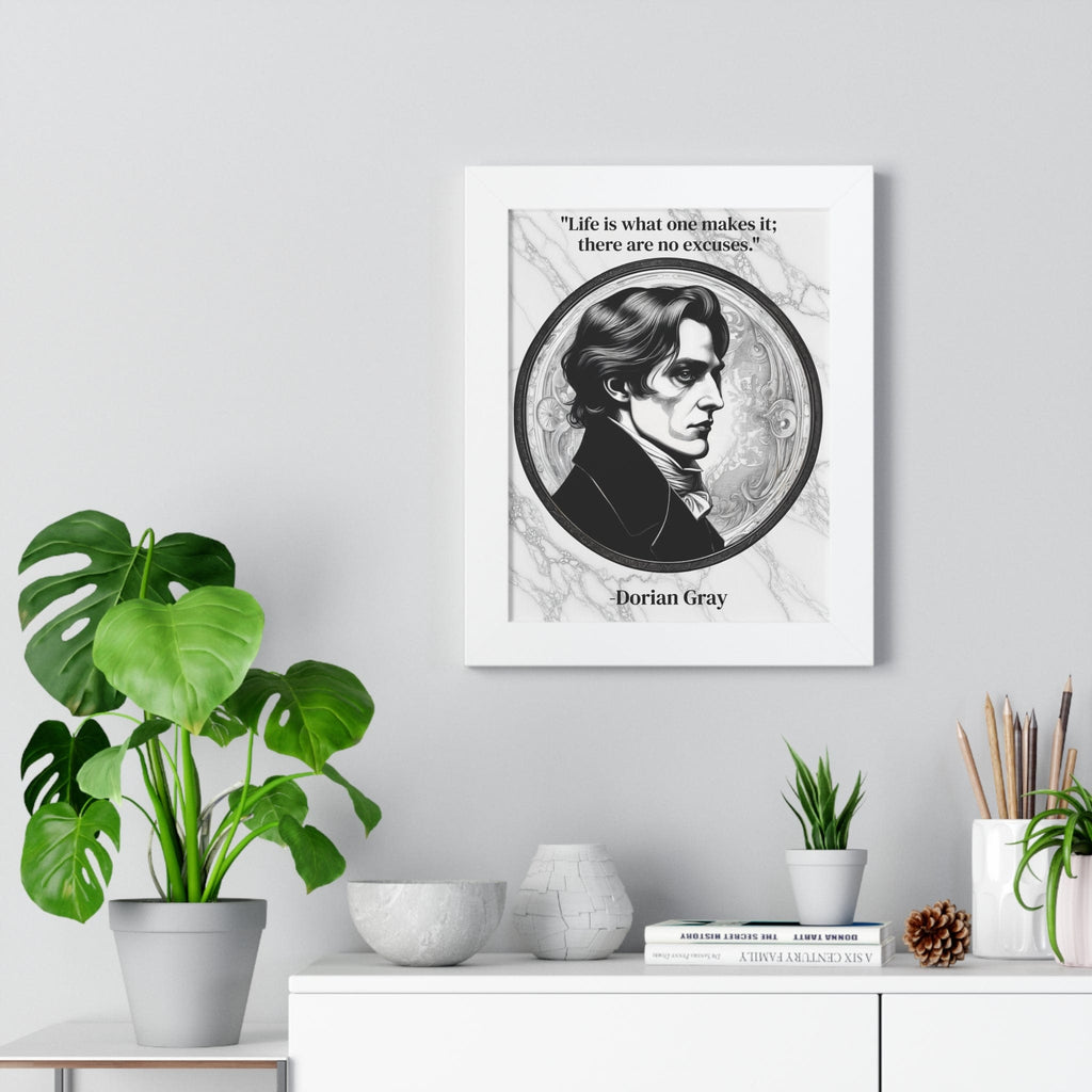 Printify Poster Dorian Gray Inspirational Quote Aesthetic Decor Framed Wall Art for Home Office Gift - Ideal Self-Reflection Quote Print Oscar Wilde Fans