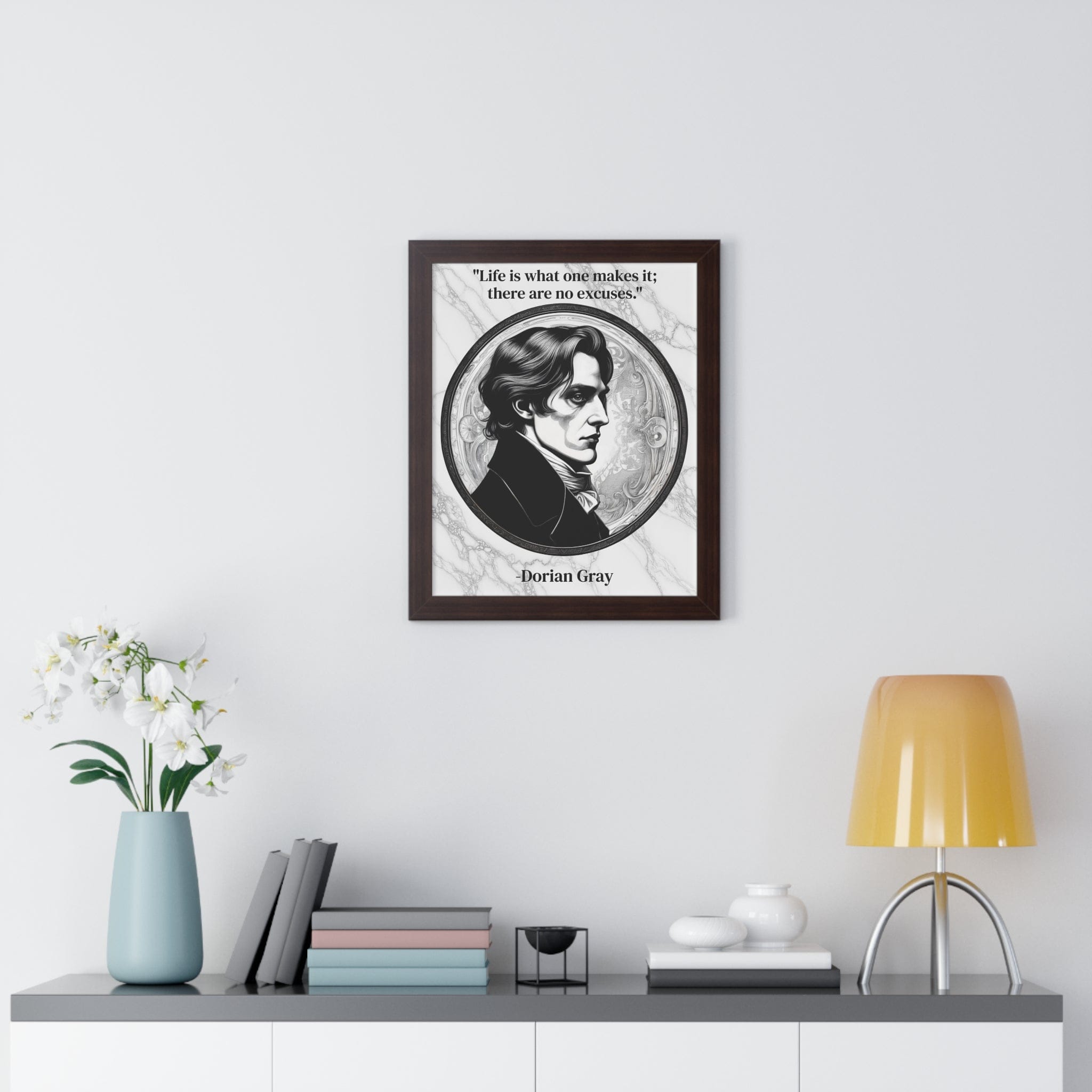 Printify Poster Dorian Gray Inspirational Quote Aesthetic Decor Framed Wall Art for Home Office Gift - Ideal Self-Reflection Quote Print Oscar Wilde Fans