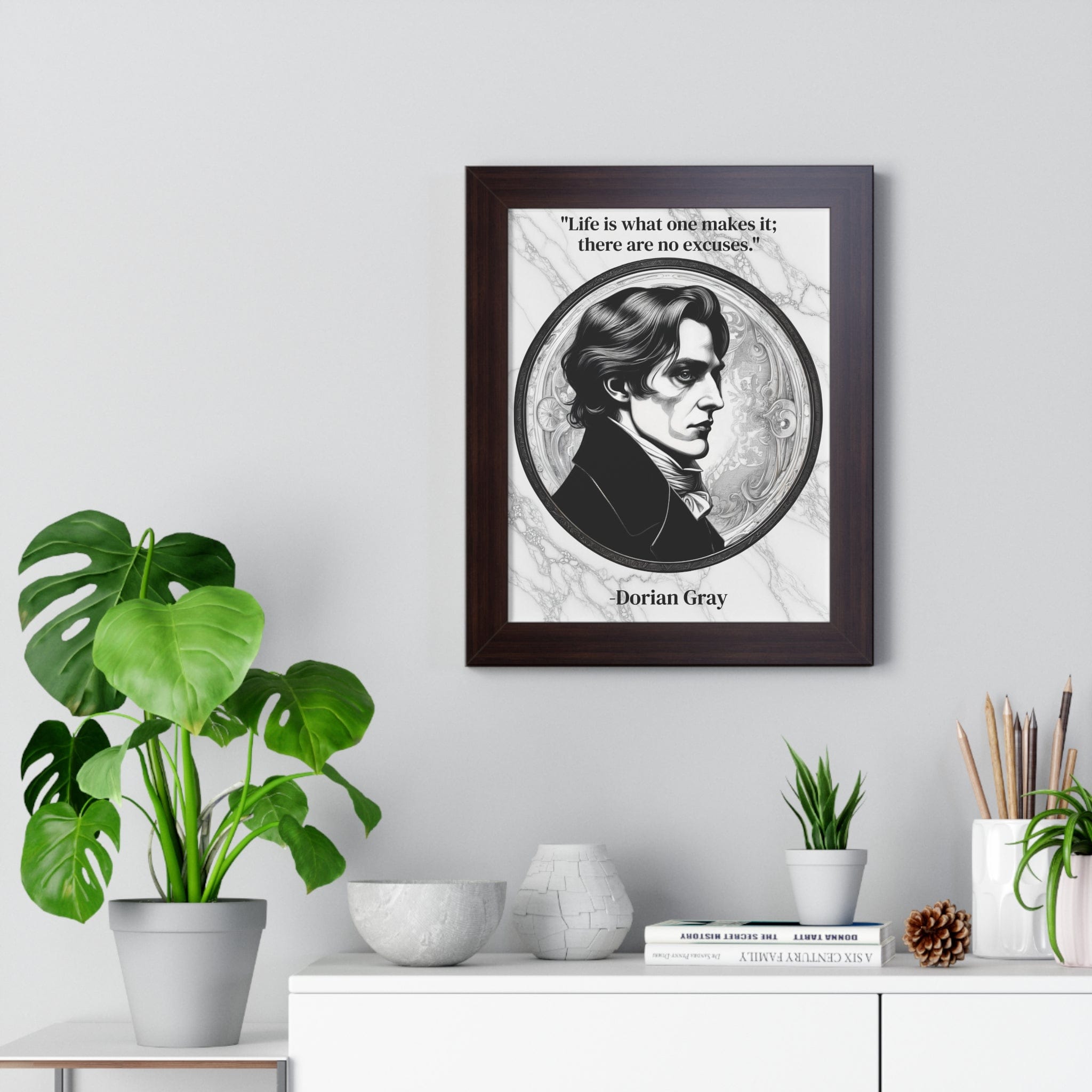Printify Poster Dorian Gray Inspirational Quote Aesthetic Decor Framed Wall Art for Home Office Gift - Ideal Self-Reflection Quote Print Oscar Wilde Fans