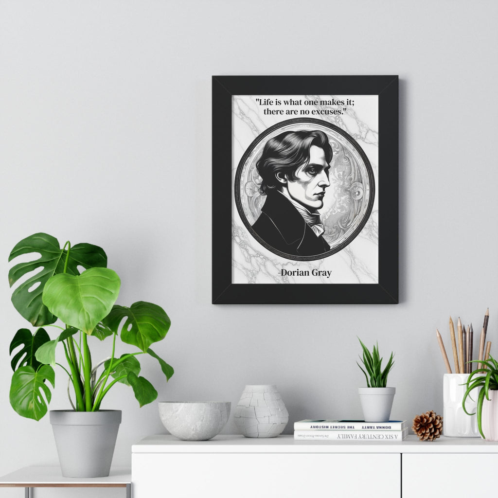 Printify Poster Dorian Gray Inspirational Quote Aesthetic Decor Framed Wall Art for Home Office Gift - Ideal Self-Reflection Quote Print Oscar Wilde Fans