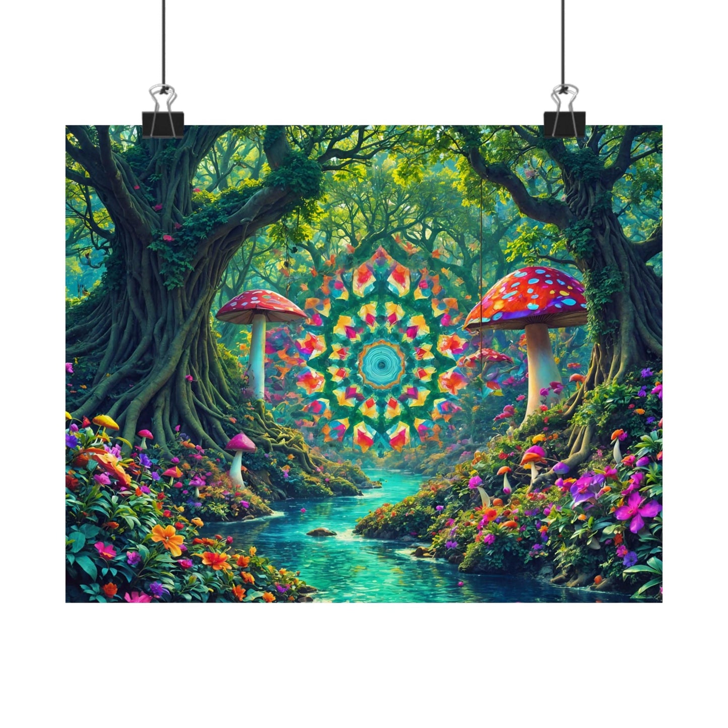 Printify Poster Enchanting Forest Matte Horizontal Posters, Bohemian Wall Art, Nature Decor, Psychedelic Prints, Hippie Home Decor, Gift for Nature [...]