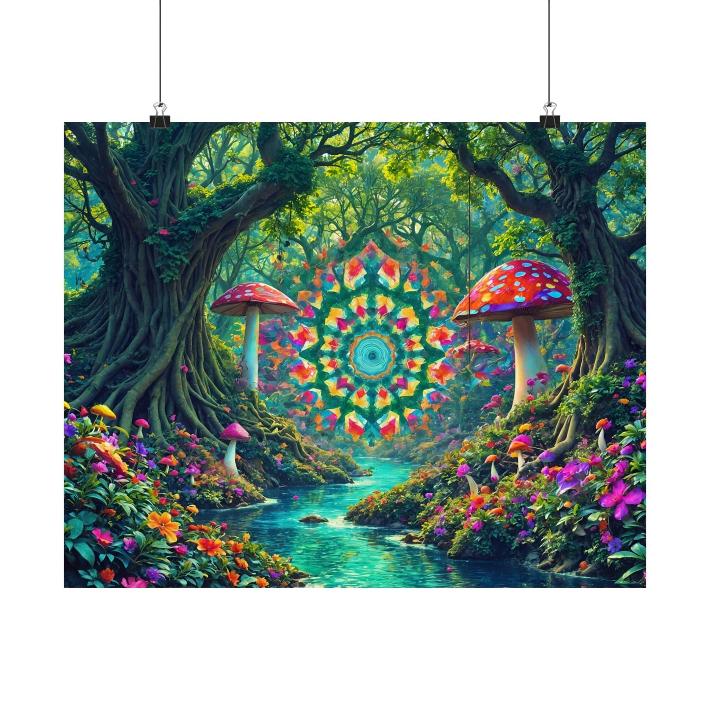 Printify Poster Enchanting Forest Matte Horizontal Posters, Bohemian Wall Art, Nature Decor, Psychedelic Prints, Hippie Home Decor, Gift for Nature [...]
