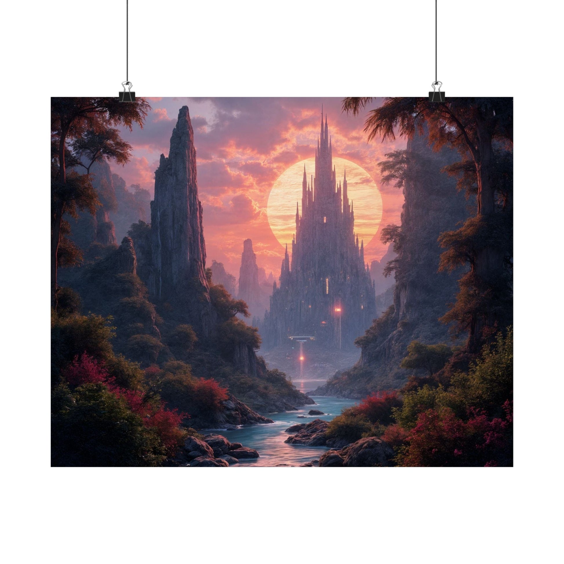 Printify Poster Enchanting Matte Horizontal Posters, Fantasy Wall Art, Landscape Decor, Home Aesthetic, Gift for Nature Lovers