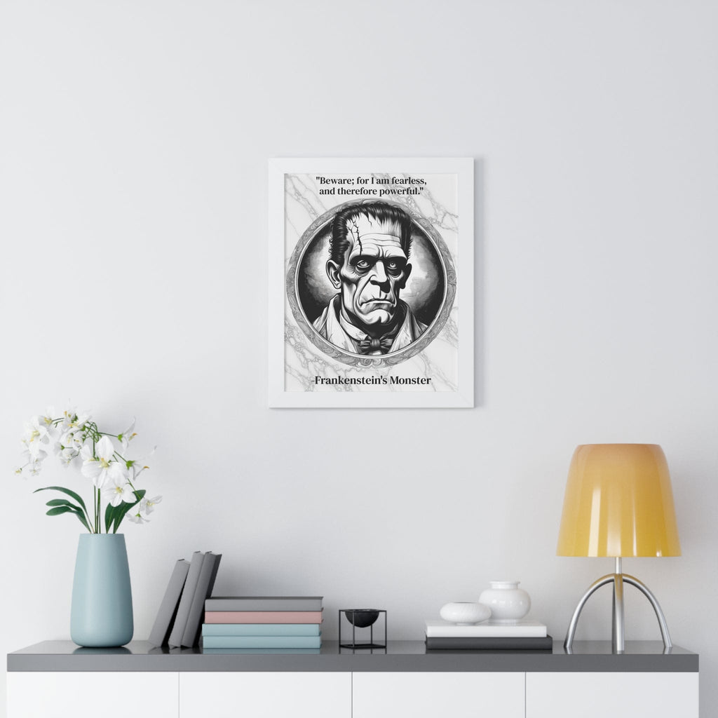 Printify Poster Frankensteins Monster Inspirational Quote Science Fiction Decor Framed Wall Art for Home Office Gift - Perfect Creature Quote Print for Fans