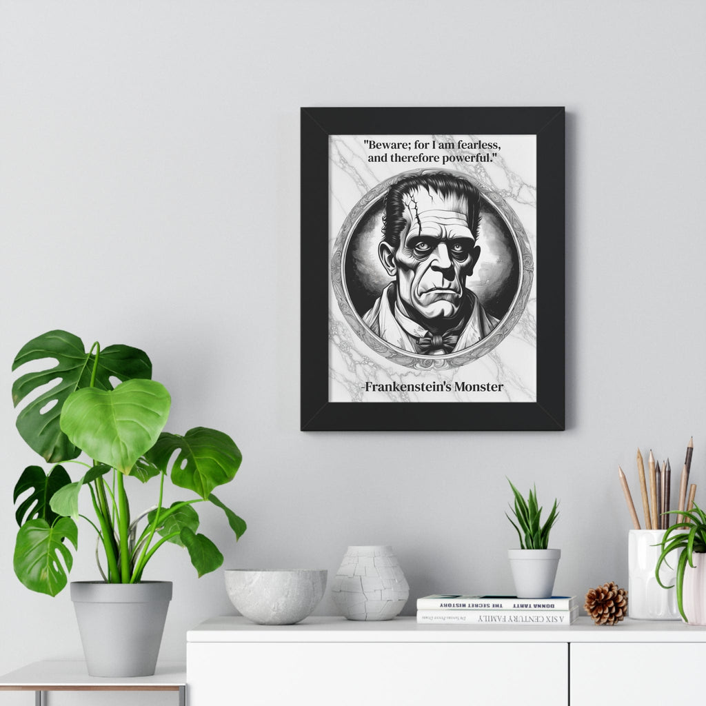 Printify Poster Frankensteins Monster Inspirational Quote Science Fiction Decor Framed Wall Art for Home Office Gift - Perfect Creature Quote Print for Fans