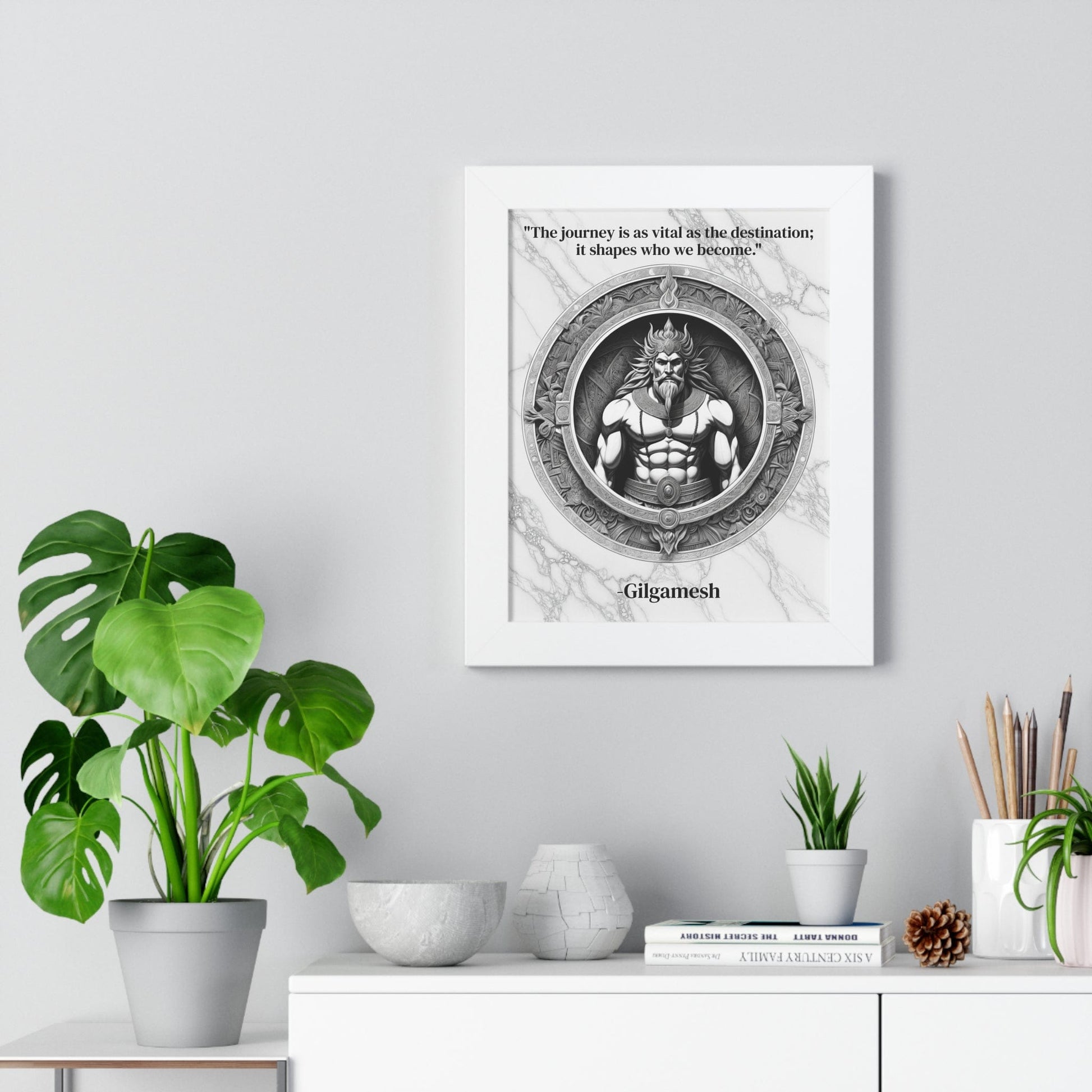 Printify Poster Gilgamesh Epic Poem Adventure Hero Framed Wall Art Inspirational Quote for Literature Buffs Decor - Ideal Gift for Epic Poetry Lovers Fans