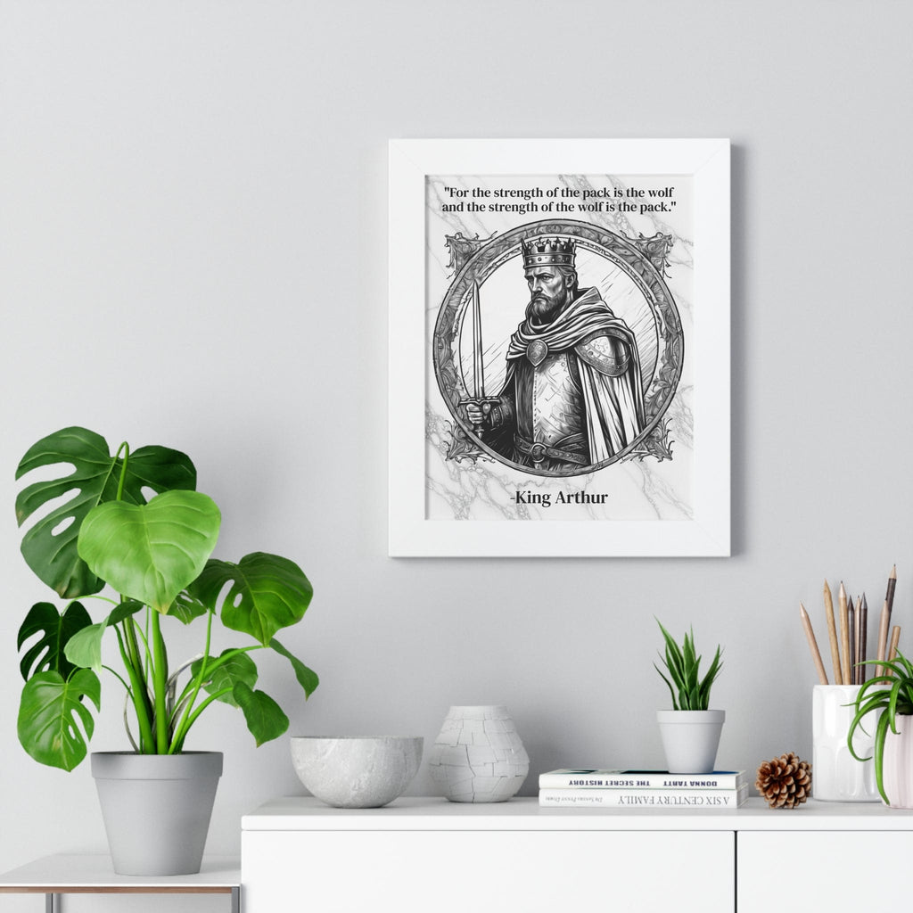 Printify Poster King Arthur Knights Templar Inspirational Framed Wall Art Quote for Fantasy Lovers Castle Decor - Great Gift for Medieval History Fans