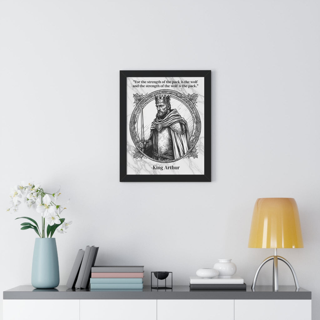 Printify Poster King Arthur Knights Templar Inspirational Framed Wall Art Quote for Fantasy Lovers Castle Decor - Great Gift for Medieval History Fans