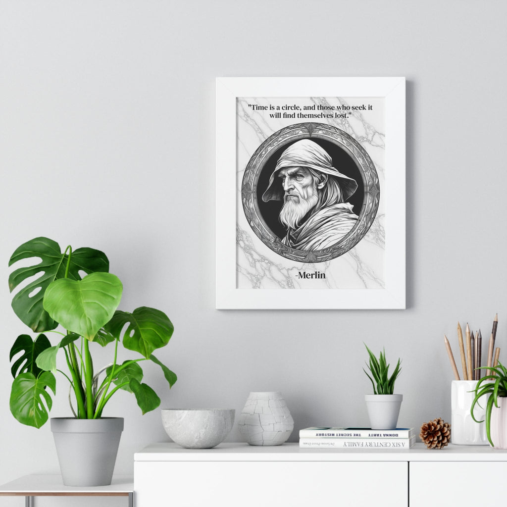 Printify Poster Merlin Magic Wizard Spells Framed Wall Art Inspirational Quote for Fantasy Readers Decor - Perfect Gift for Enchanted Castle Home Lovers Fan