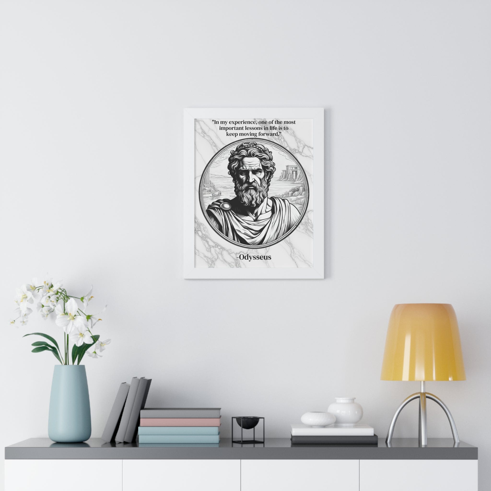 Printify Poster Odysseus Adventure Traveler Inspirational Framed Wall Art Quote for Literary Lovers Hero Decor - Perfect Gift for Epic Poetry Book Fans
