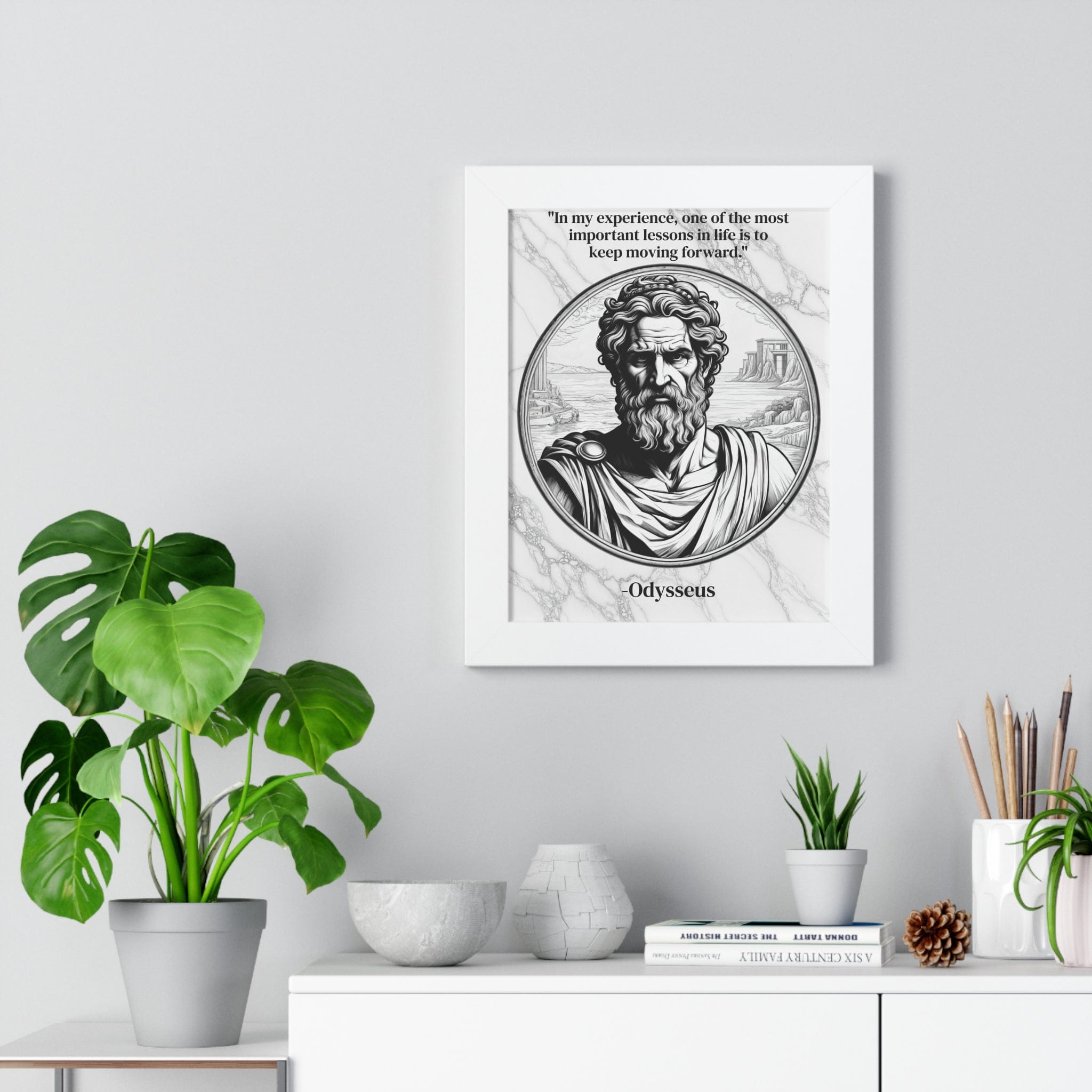 Printify Poster Odysseus Adventure Traveler Inspirational Framed Wall Art Quote for Literary Lovers Hero Decor - Perfect Gift for Epic Poetry Book Fans
