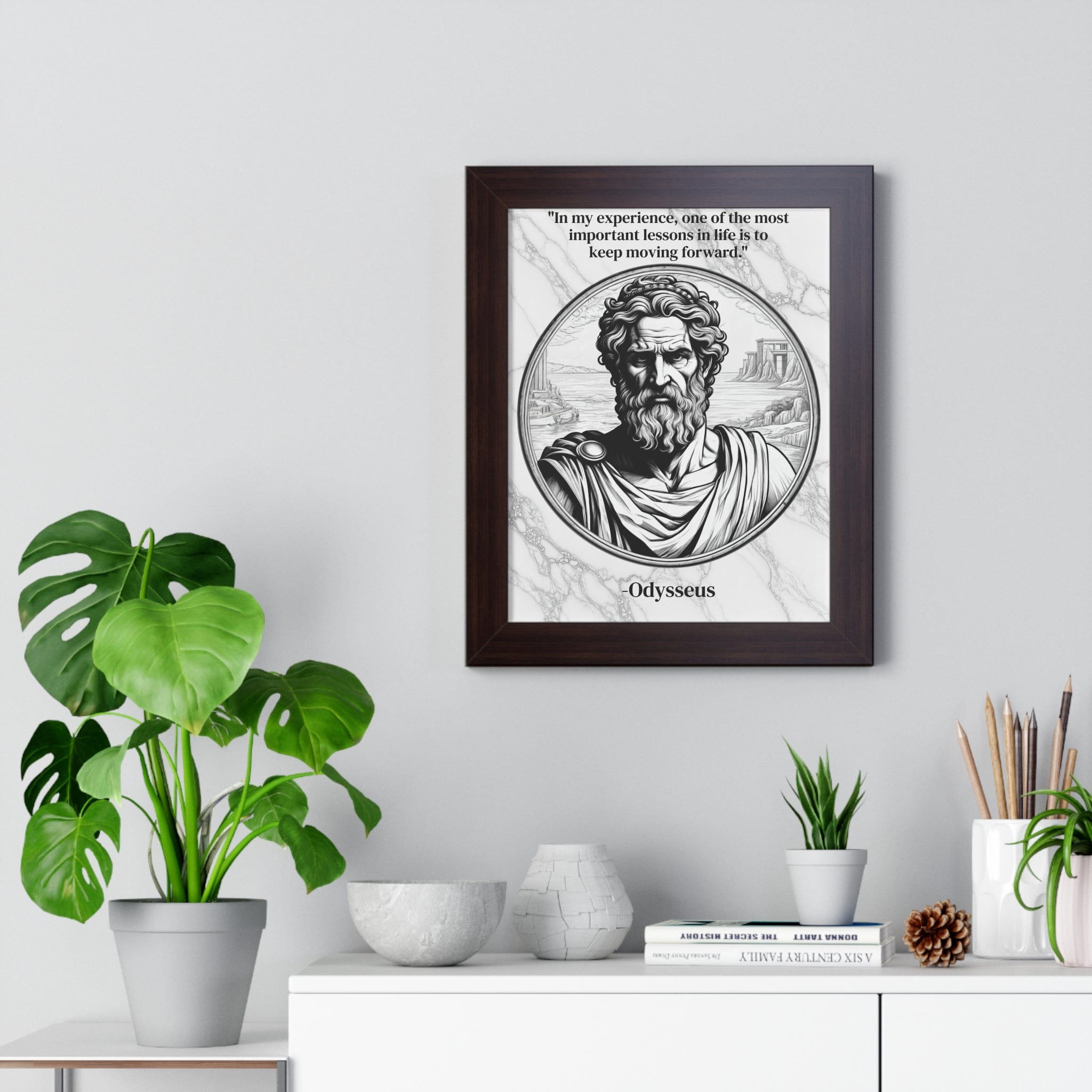 Printify Poster Odysseus Adventure Traveler Inspirational Framed Wall Art Quote for Literary Lovers Hero Decor - Perfect Gift for Epic Poetry Book Fans