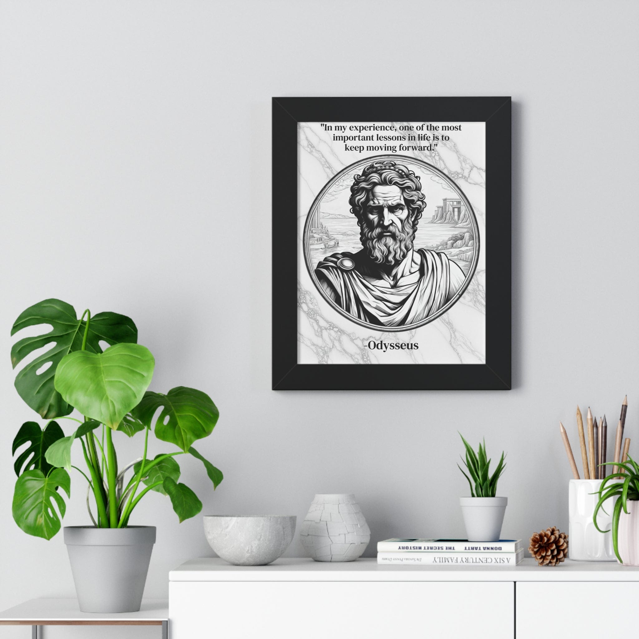Printify Poster Odysseus Adventure Traveler Inspirational Framed Wall Art Quote for Literary Lovers Hero Decor - Perfect Gift for Epic Poetry Book Fans