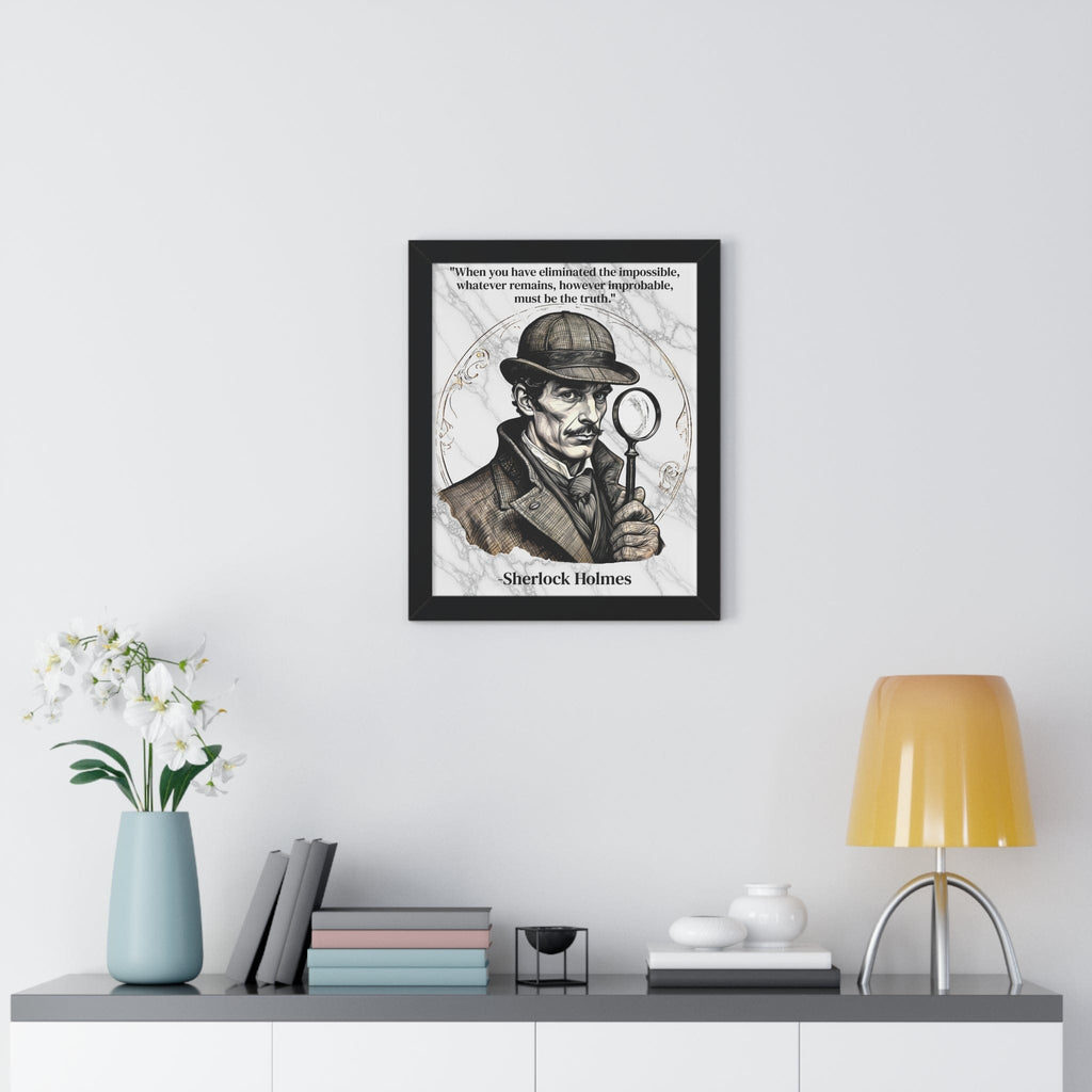Printify Poster Sherlock Holmes Inspirational Quote Mystery Lover Decor Framed Wall Art for Home Office Gift - Perfect Detective Quote Print for Fans
