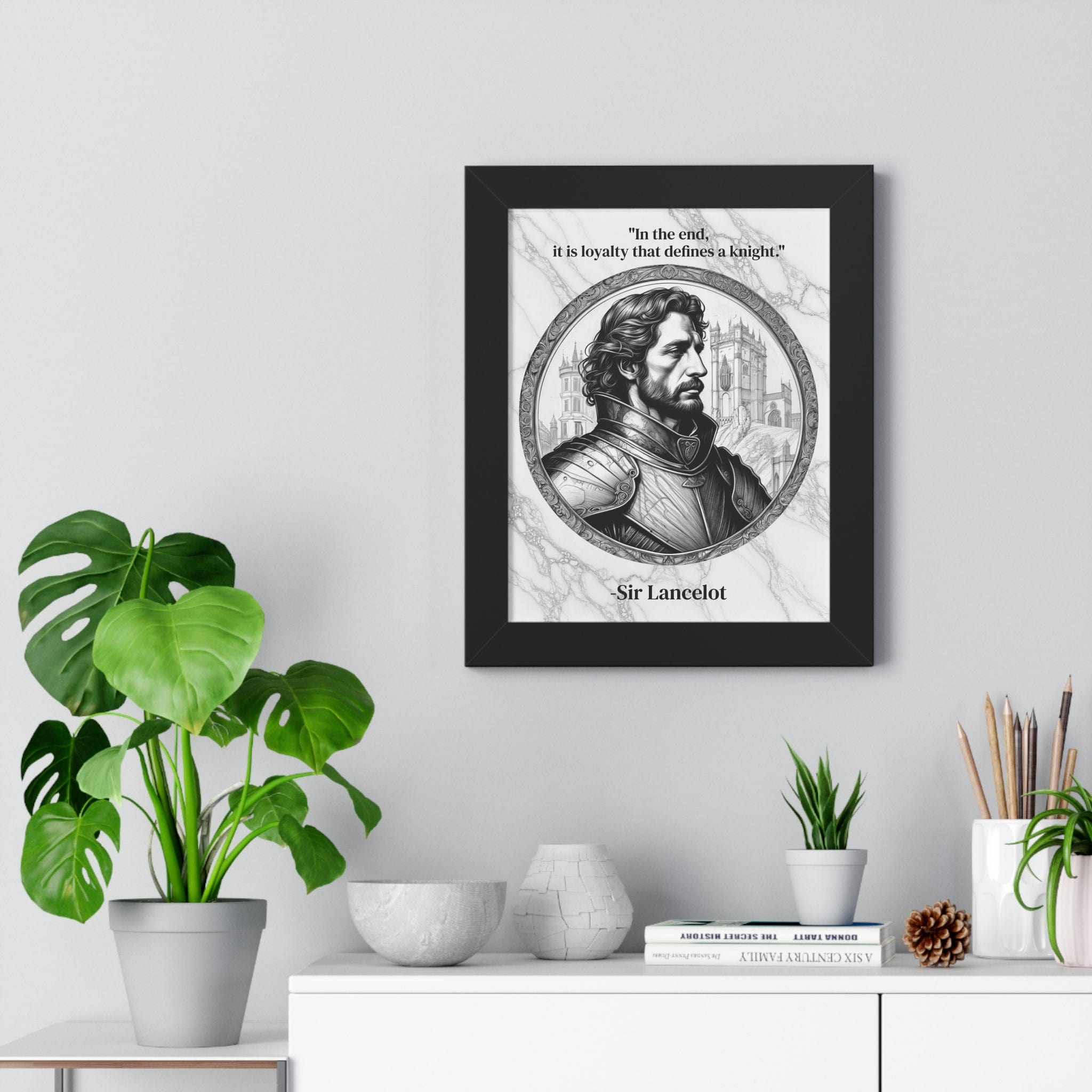 Printify Poster Sir Lancelot Chivalry Code Knights Honor Framed Wall Art Inspirational Quote for Knights Templar Decor - Unique Gift for History Lovers Fans