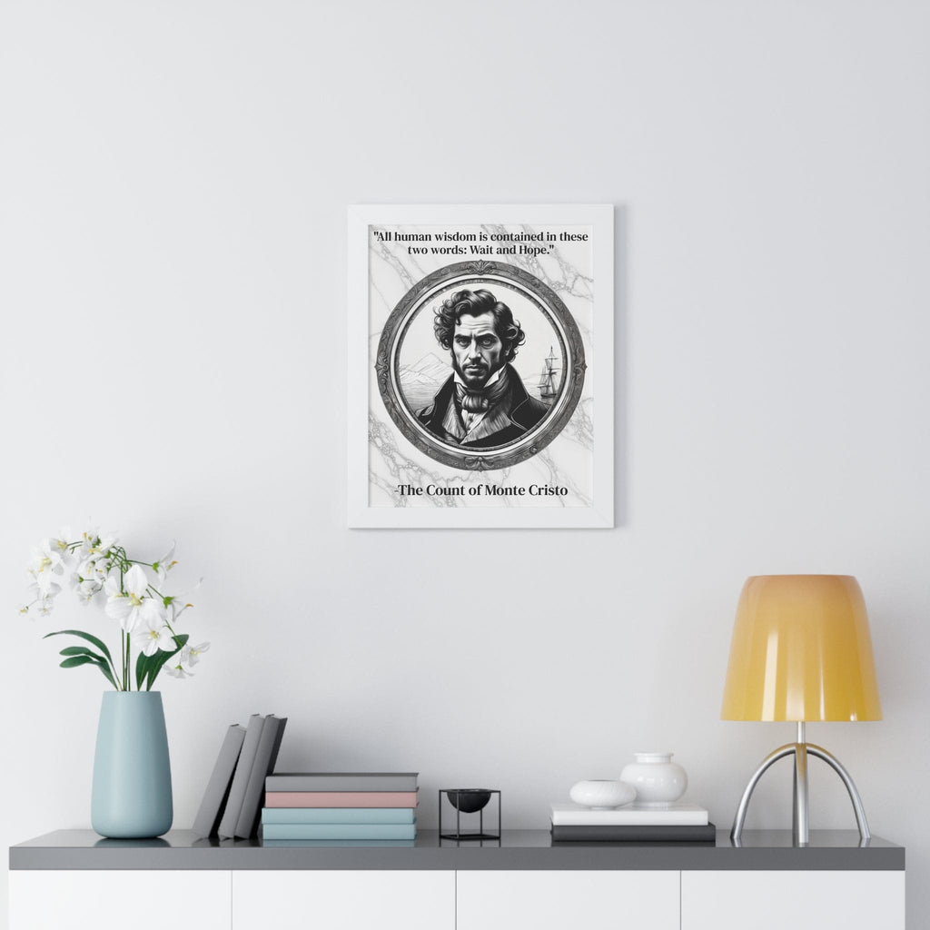 Printify Poster The Count of Monte Cristo Inspirational Quote Decor Framed Wall Art for Home Office Gift - Revenge Quote Print for Classic Literature Lovers
