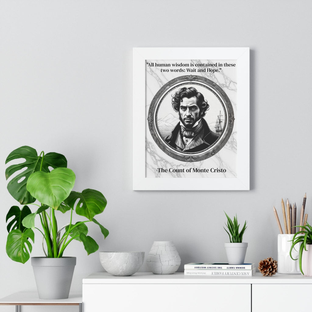 Printify Poster The Count of Monte Cristo Inspirational Quote Decor Framed Wall Art for Home Office Gift - Revenge Quote Print for Classic Literature Lovers