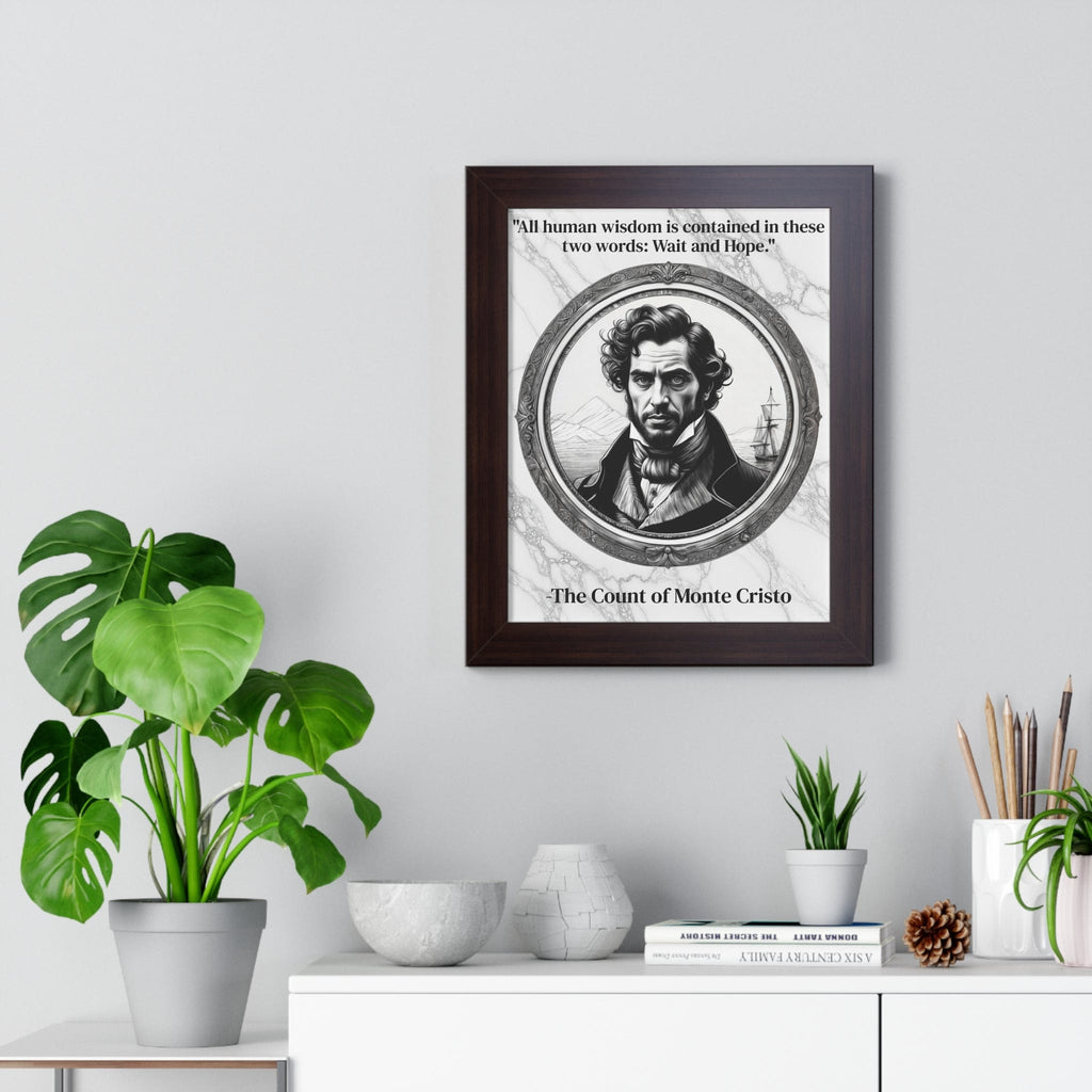 Printify Poster The Count of Monte Cristo Inspirational Quote Decor Framed Wall Art for Home Office Gift - Revenge Quote Print for Classic Literature Lovers