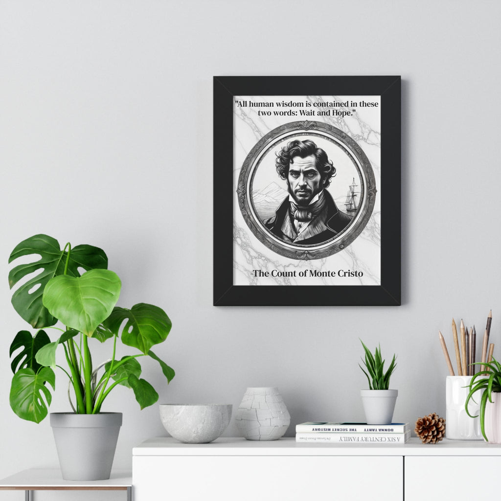 Printify Poster The Count of Monte Cristo Inspirational Quote Decor Framed Wall Art for Home Office Gift - Revenge Quote Print for Classic Literature Lovers
