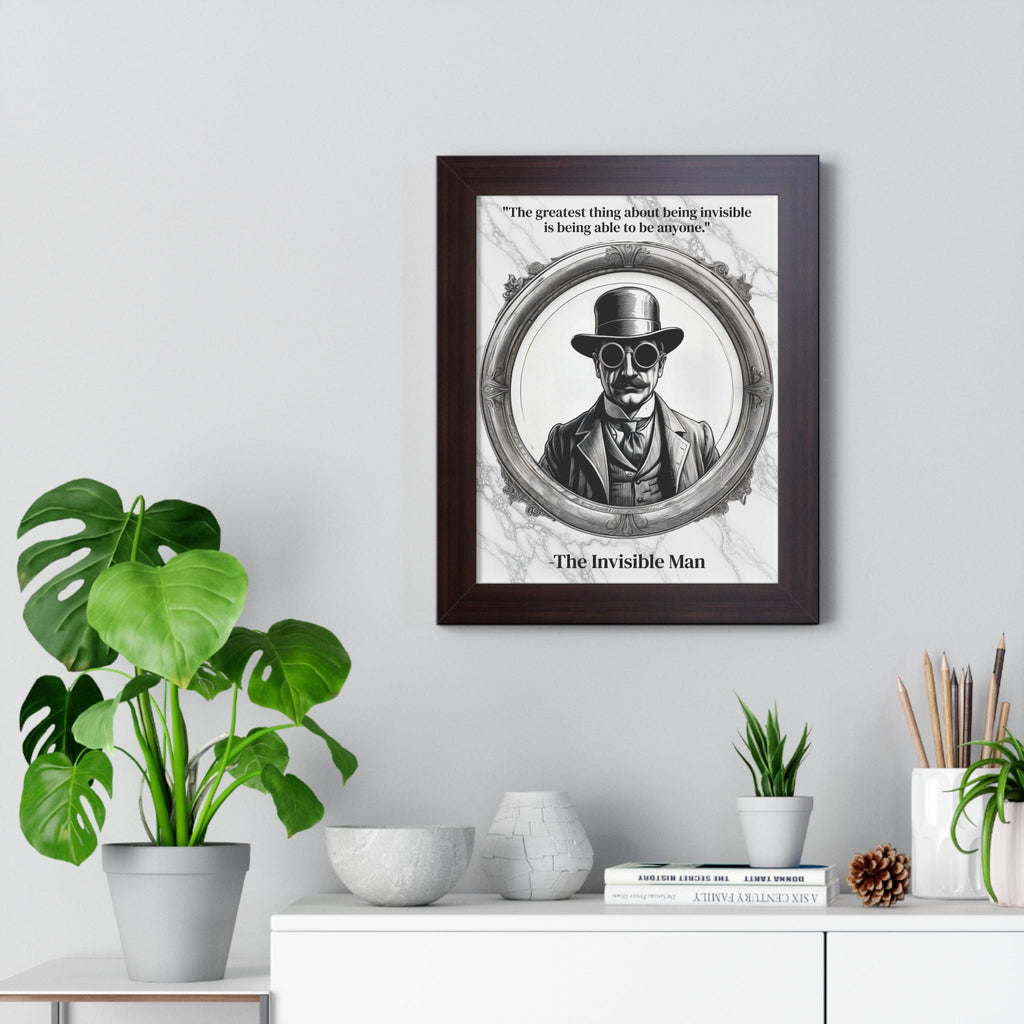Printify Poster The Invisible Man Inspirational Quote Sci-Fi Decor Framed Wall Art for Home Office Gift - Perfect Quote Print for H.G. Wells Enthusiasts