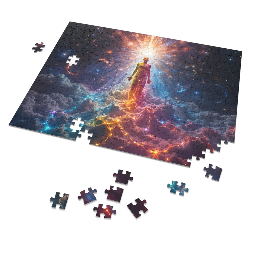 Printify Puzzle 14" × 11" (252 pcs) Prismatic Nexus: The Interdimensional Breakthrough  - Jigsaw Puzzle with Tin Box