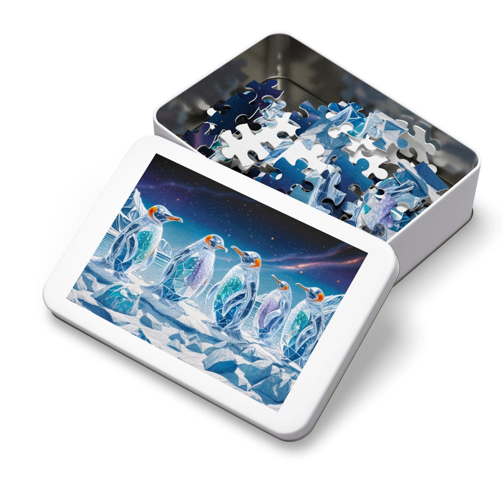 Printify Puzzle Crystal Penguins  - Jigsaw Puzzle with Tin Box