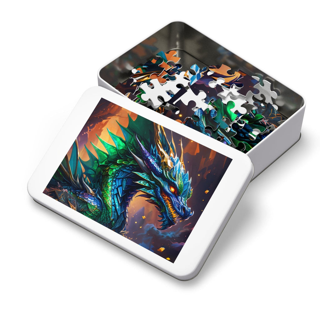 Printify Puzzle Gem Cave Dragon - Jigsaw Puzzle with Tin Box