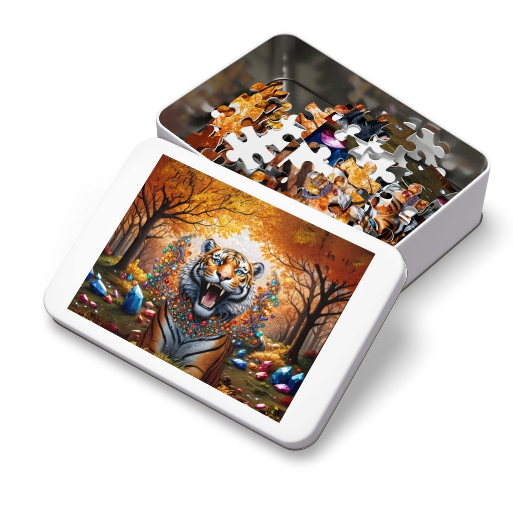 Printify Puzzle Gem Forest Tiger  - Jigsaw Puzzle with Tin Box
