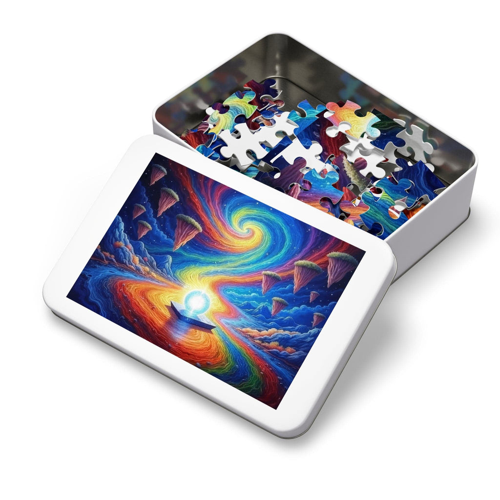 Printify Puzzle Prism Planet Light Orb  - Jigsaw Puzzle with Tin Box