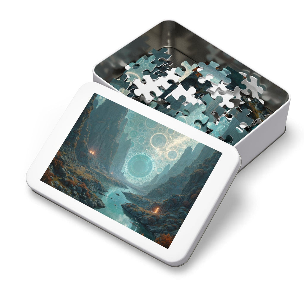 Printify Puzzle The Enigma of the Impossible Realm  - Jigsaw Puzzle with Tin Box
