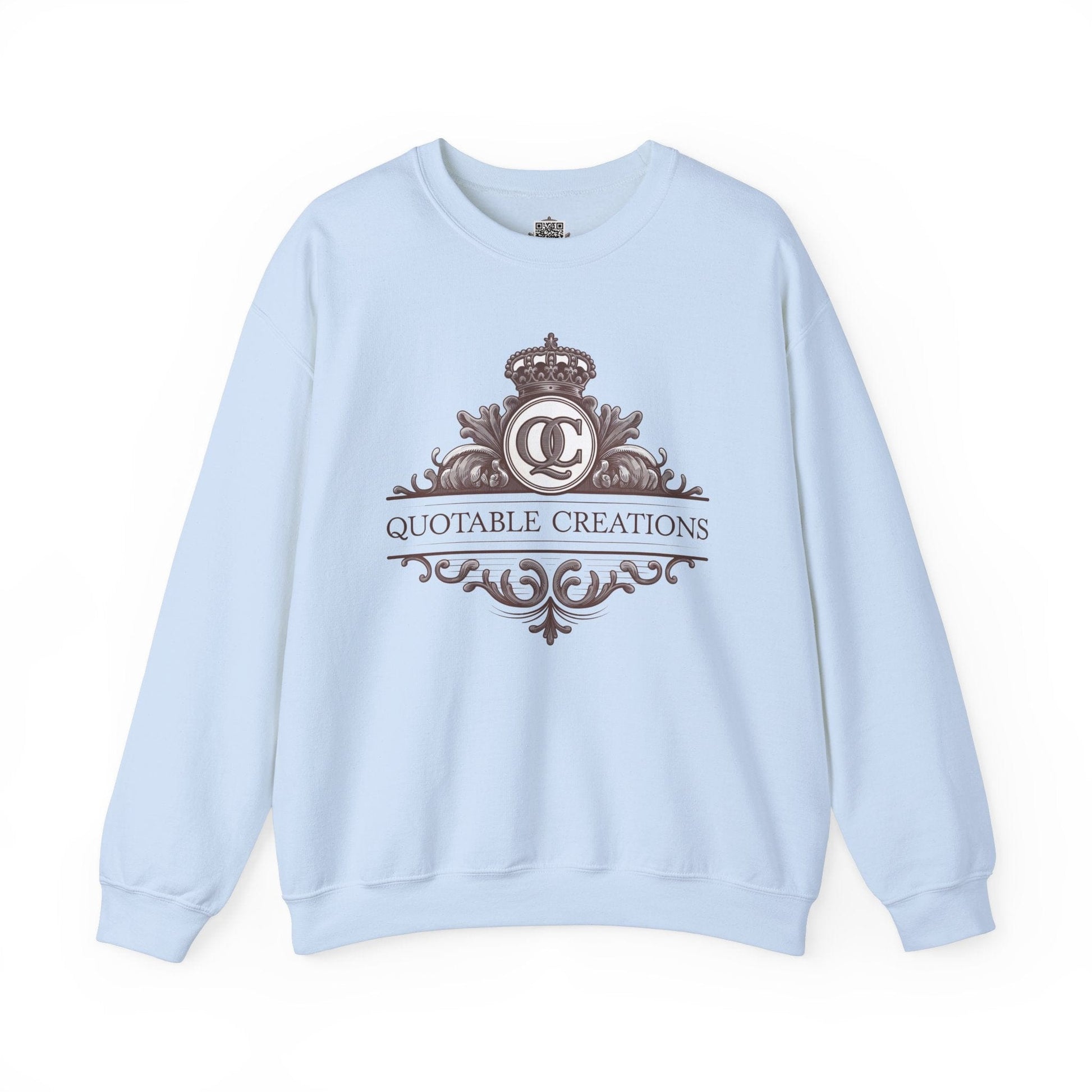 Printify Sweatshirt Light Blue / S Crowned Comfort Crewneck Sweatshirt - Quotable Creations Design