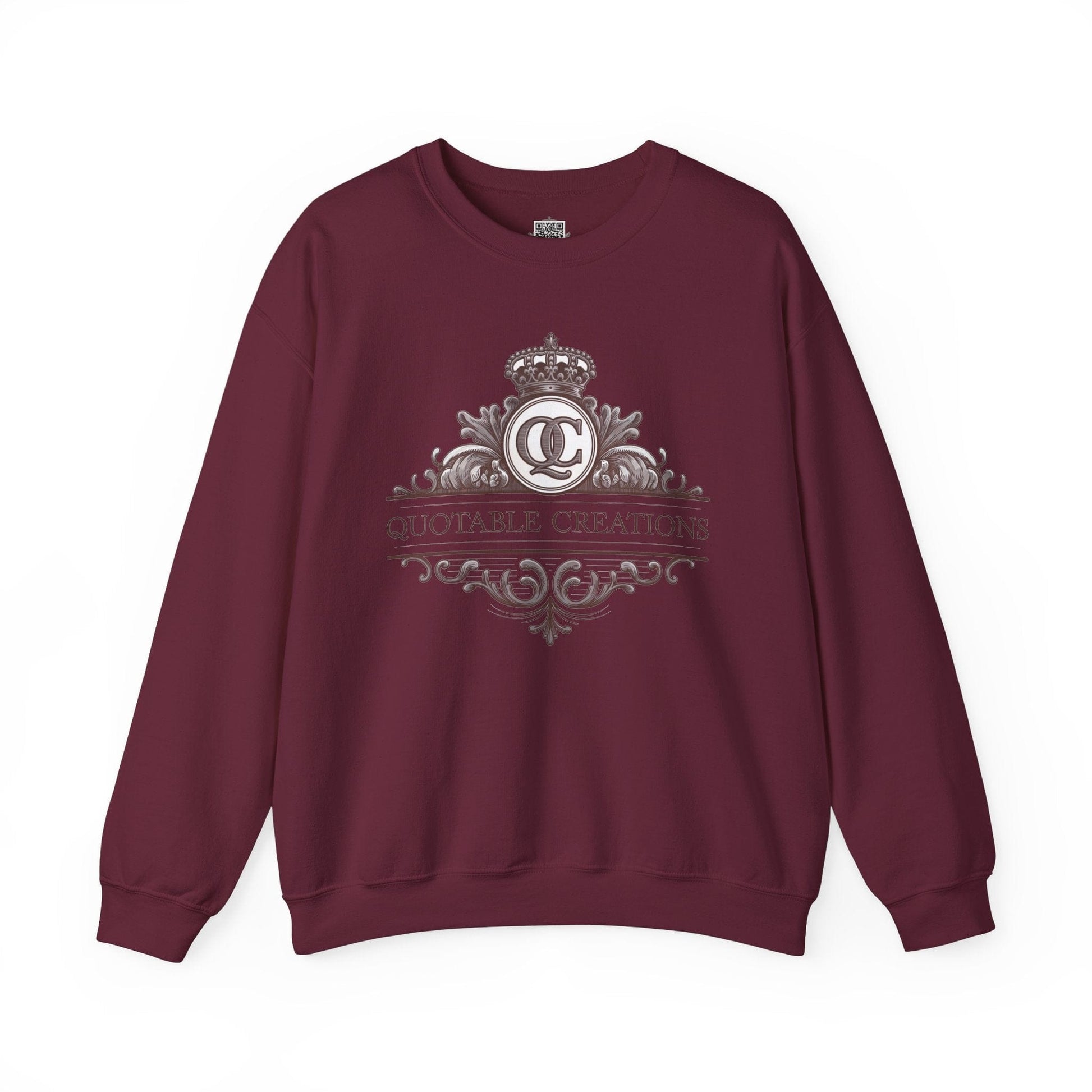 Printify Sweatshirt Maroon / S Crowned Comfort Crewneck Sweatshirt - Quotable Creations Design