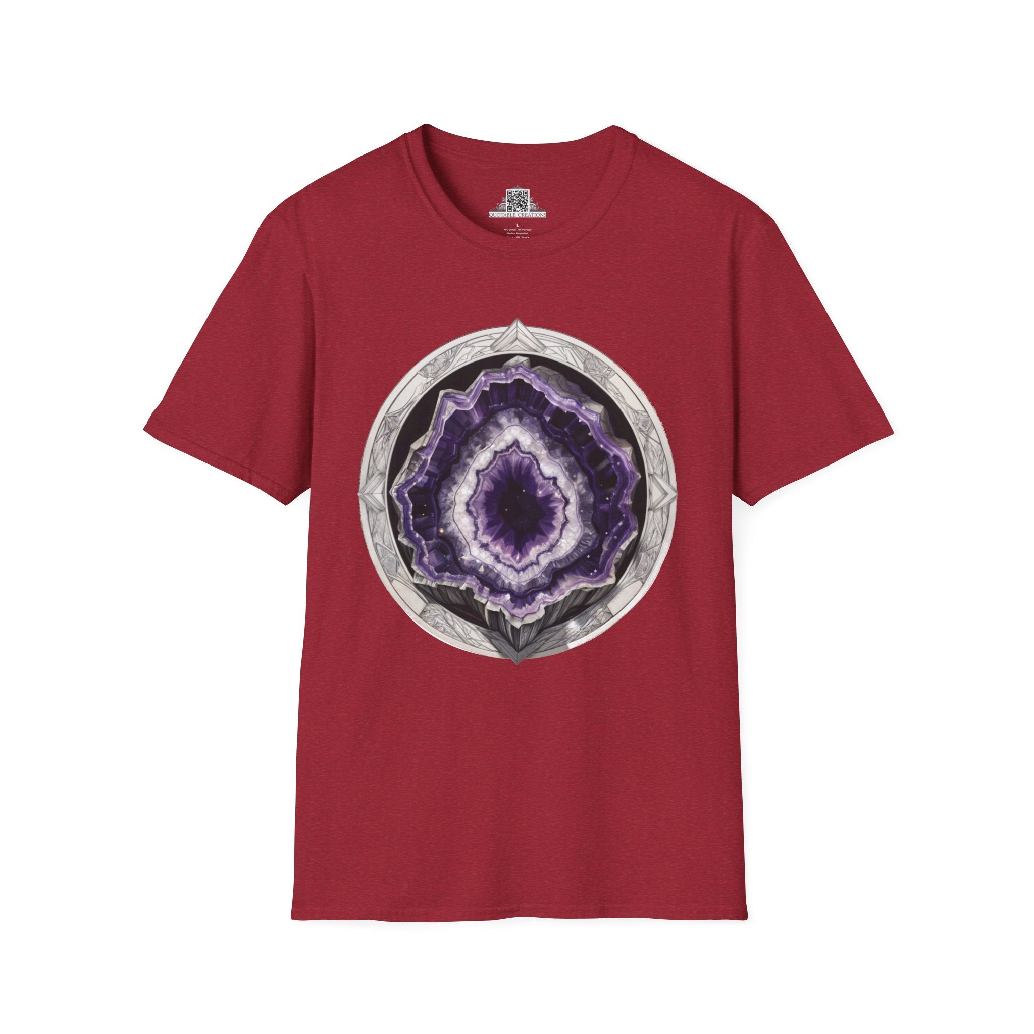 Printify T-Shirt S / Antique Cherry Red Amethyst Crystals Gemstones - T-Shirt